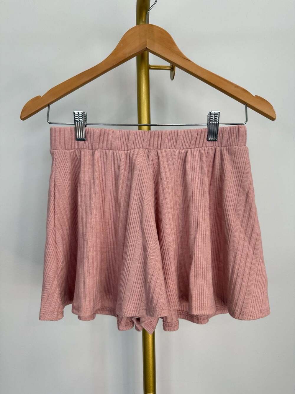 Impressions Ribbed A-Line Elastic Waist Skort